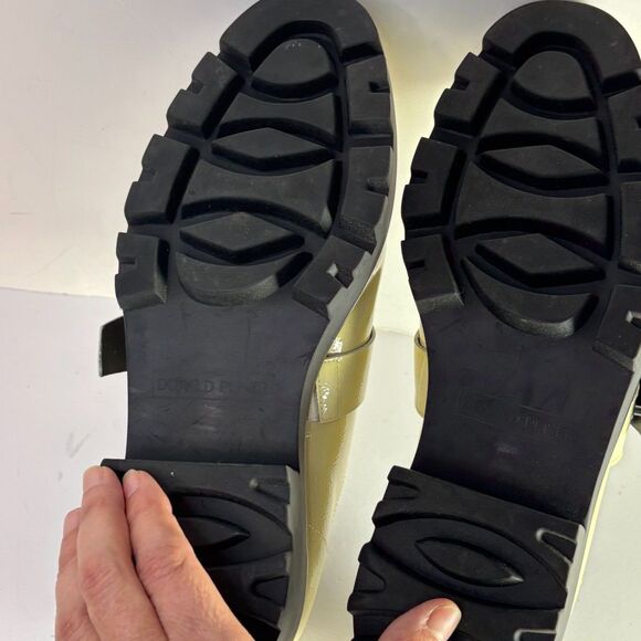 Donald J. Pliner Eames Off White Patent Leather Buckle Platform Loafer Shoes - Picture 7 of 8